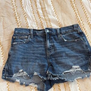 Aerie Blue Distressed Jean Shorts